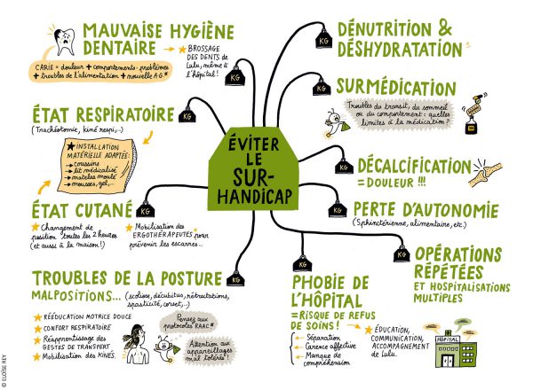 Carte mentale sur les moyens d’éviter le surhandicap.