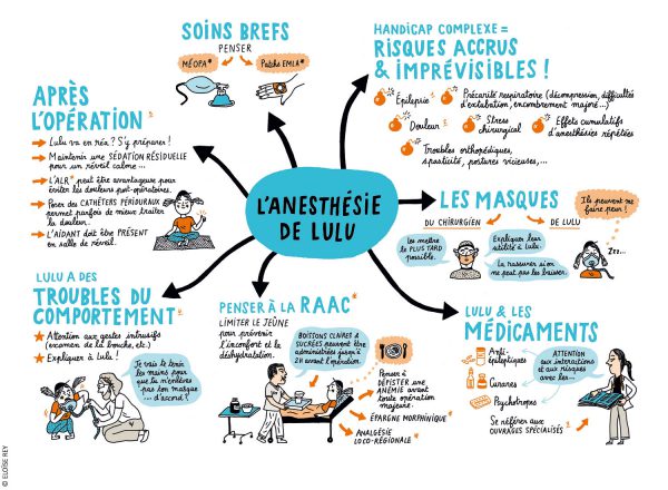 Carte mentale sur les aspects clés de l’anesthésie.